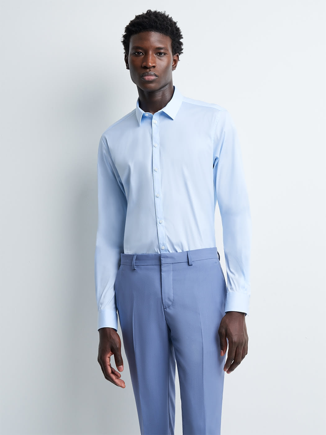 Chemise extra-slim en popeline unie