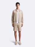 Bermuda en coton - lin  faux uni