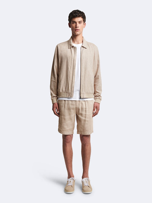 Bermuda en coton - lin  faux uni