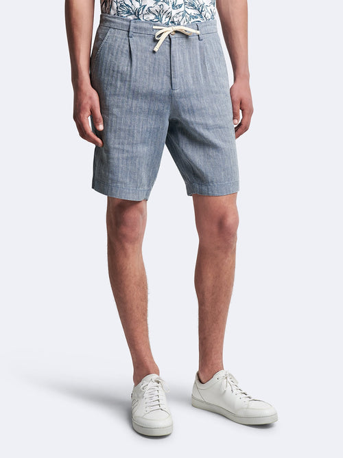 Bermuda en coton - lin  faux uni