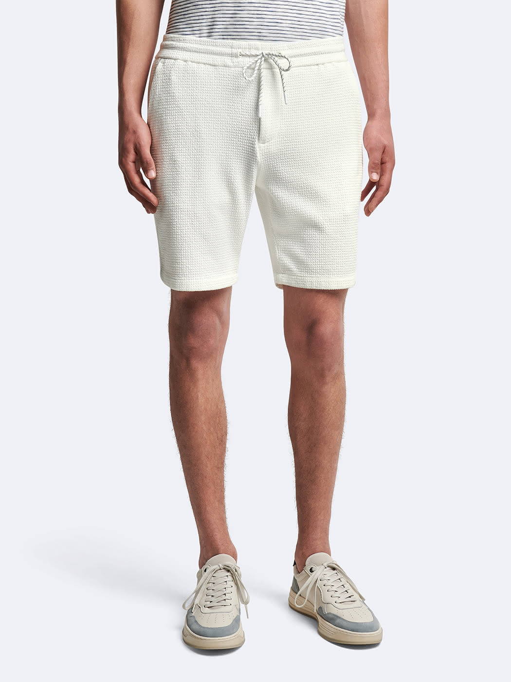 Bermuda en coton mélangé gauffré