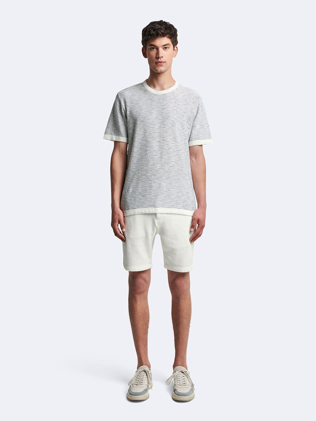 Bermuda en coton mélangé gauffré