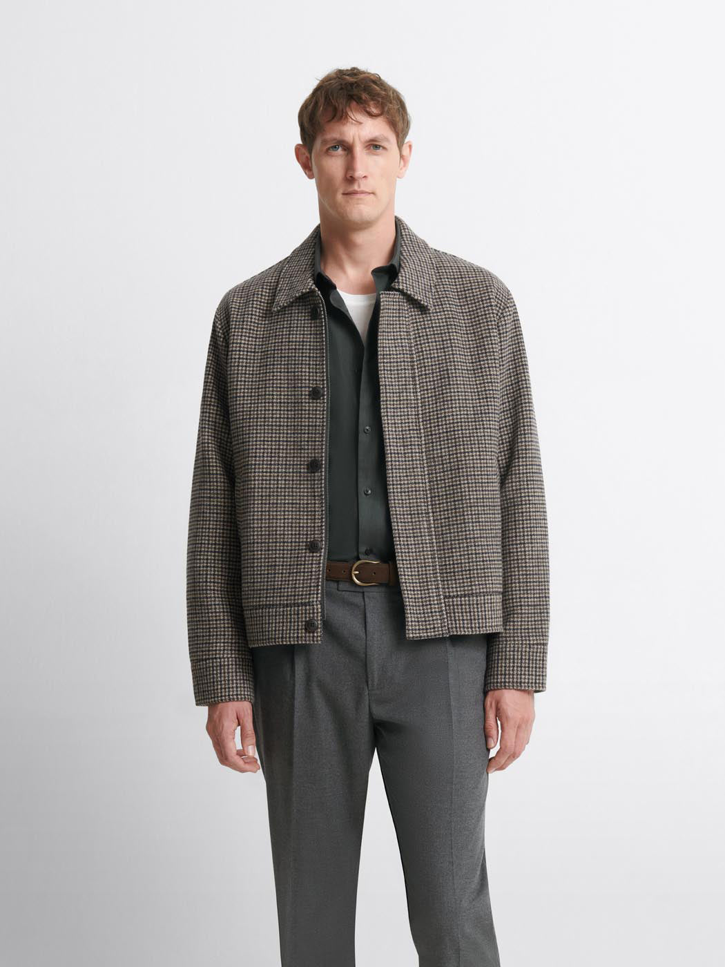 Blouson en laine mélangée à motifs