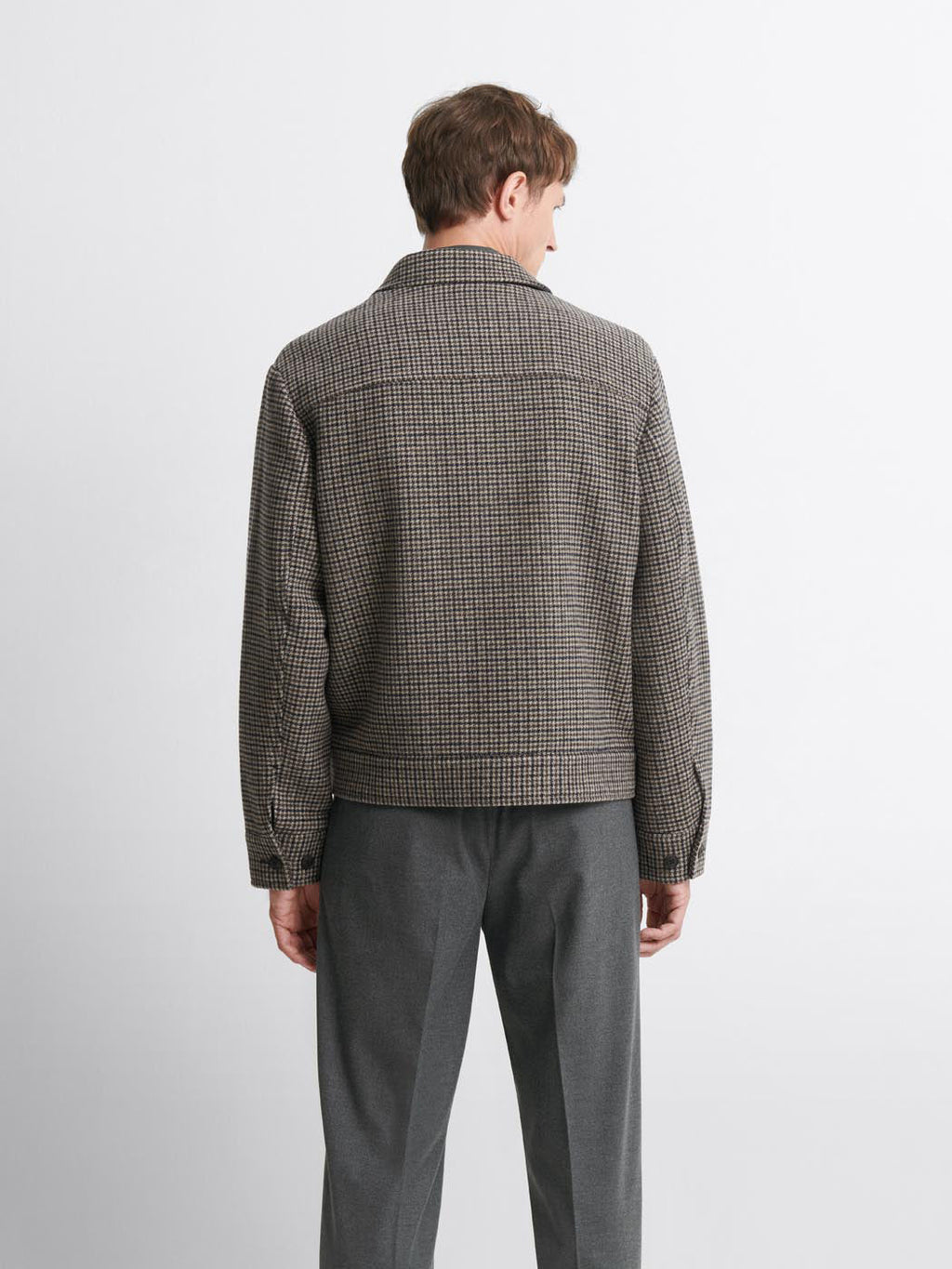 Blouson en laine mélangée à motifs