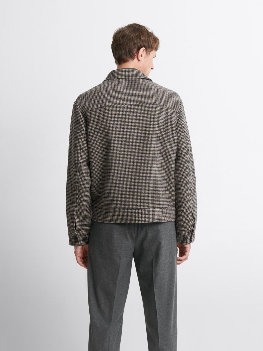Blouson en laine mélangée à motifs