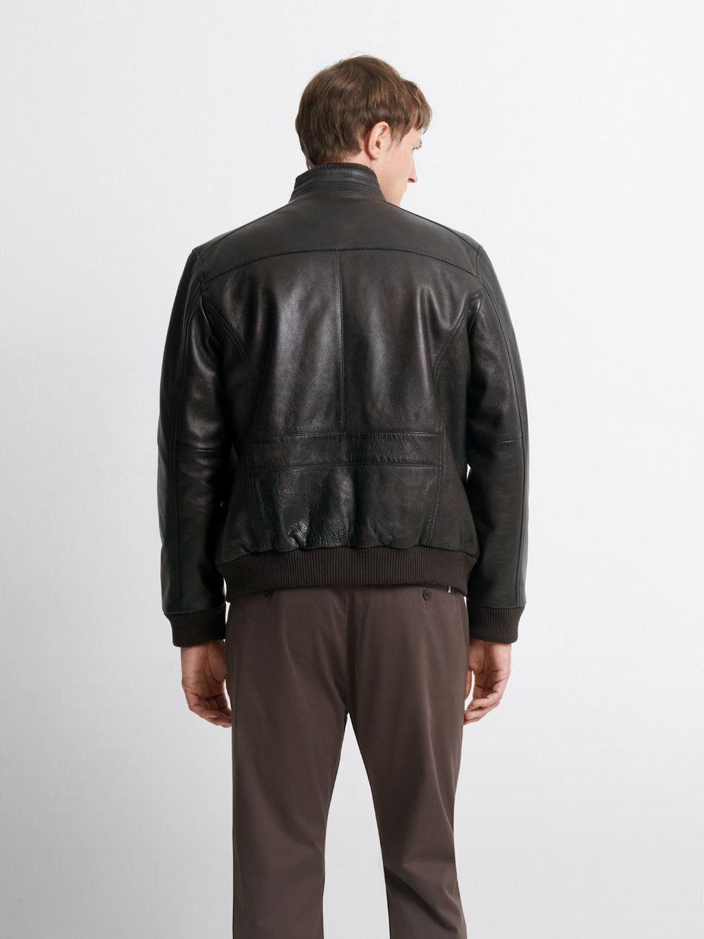 Blouson en cuir col montant