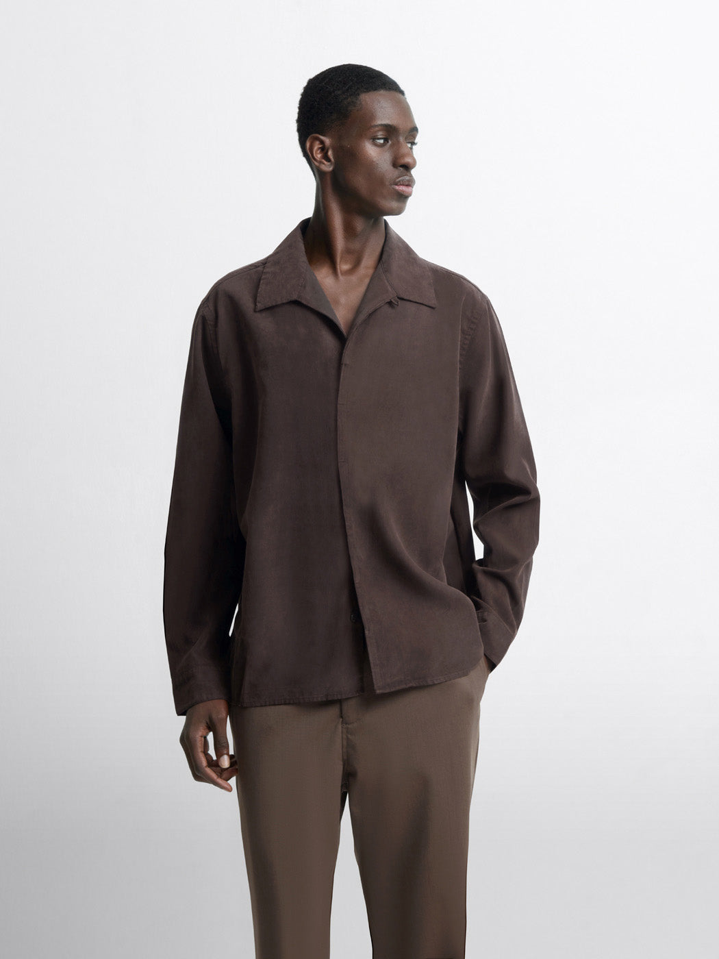 Chemise slim popeline de coton repassage facile - Beige Sable (XL (FR 52)) - Image 2