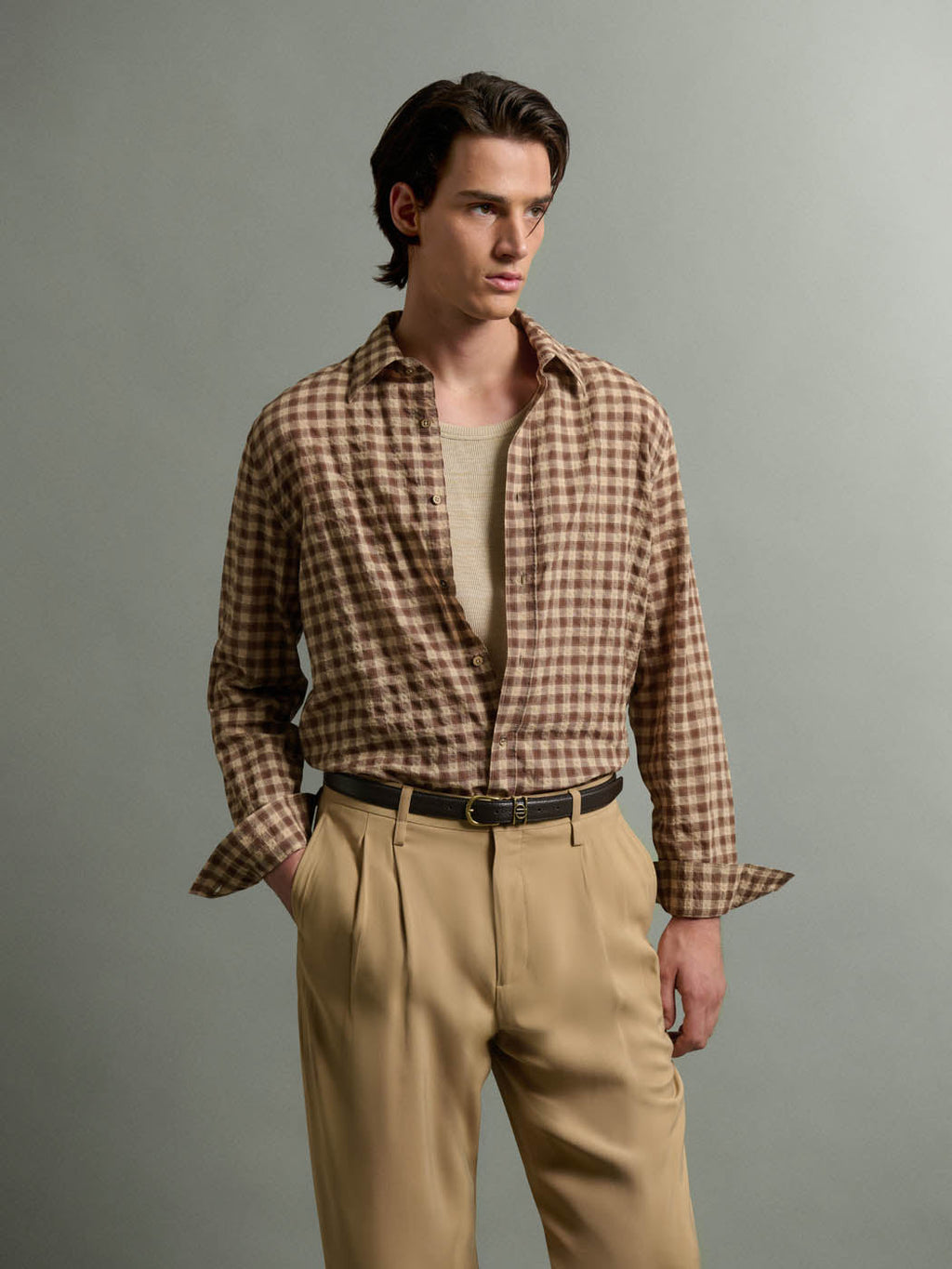 Chemise regular à carreaux