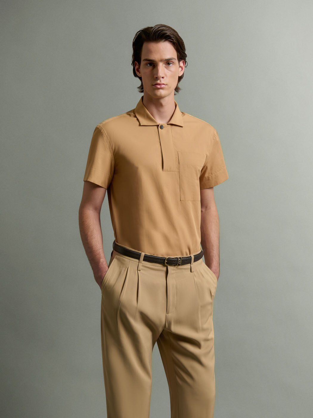 Chemise manches courtes regular en coton