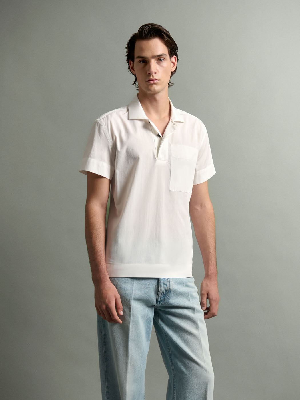 Chemise manches courtes regular en coton
