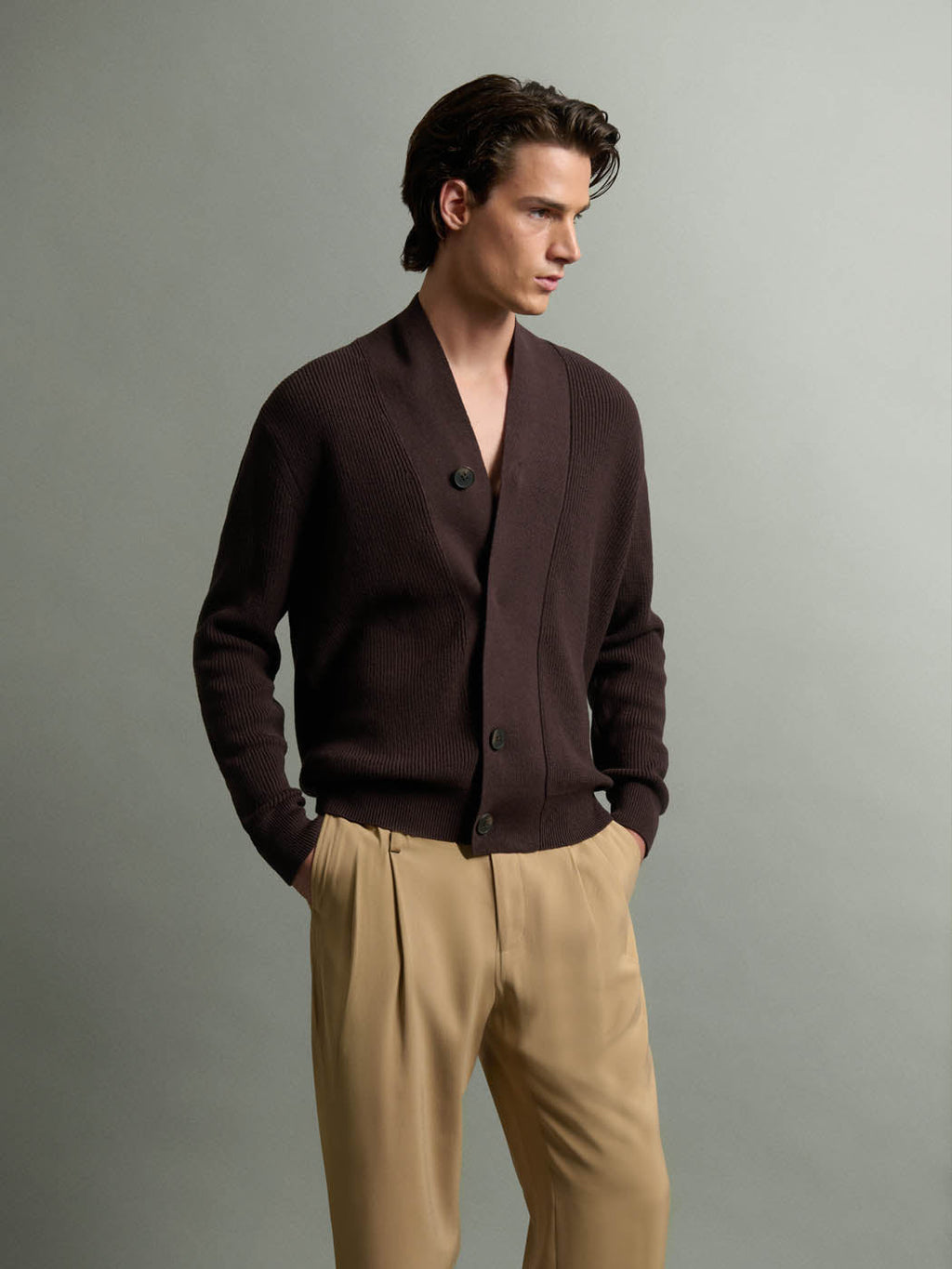 Cardigan en coton-laine